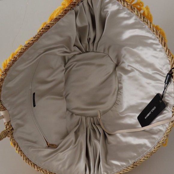 DOLCE & GABBANA Multicolor PomPom Balls Crystals Hand Straw - Picture 5 of 5